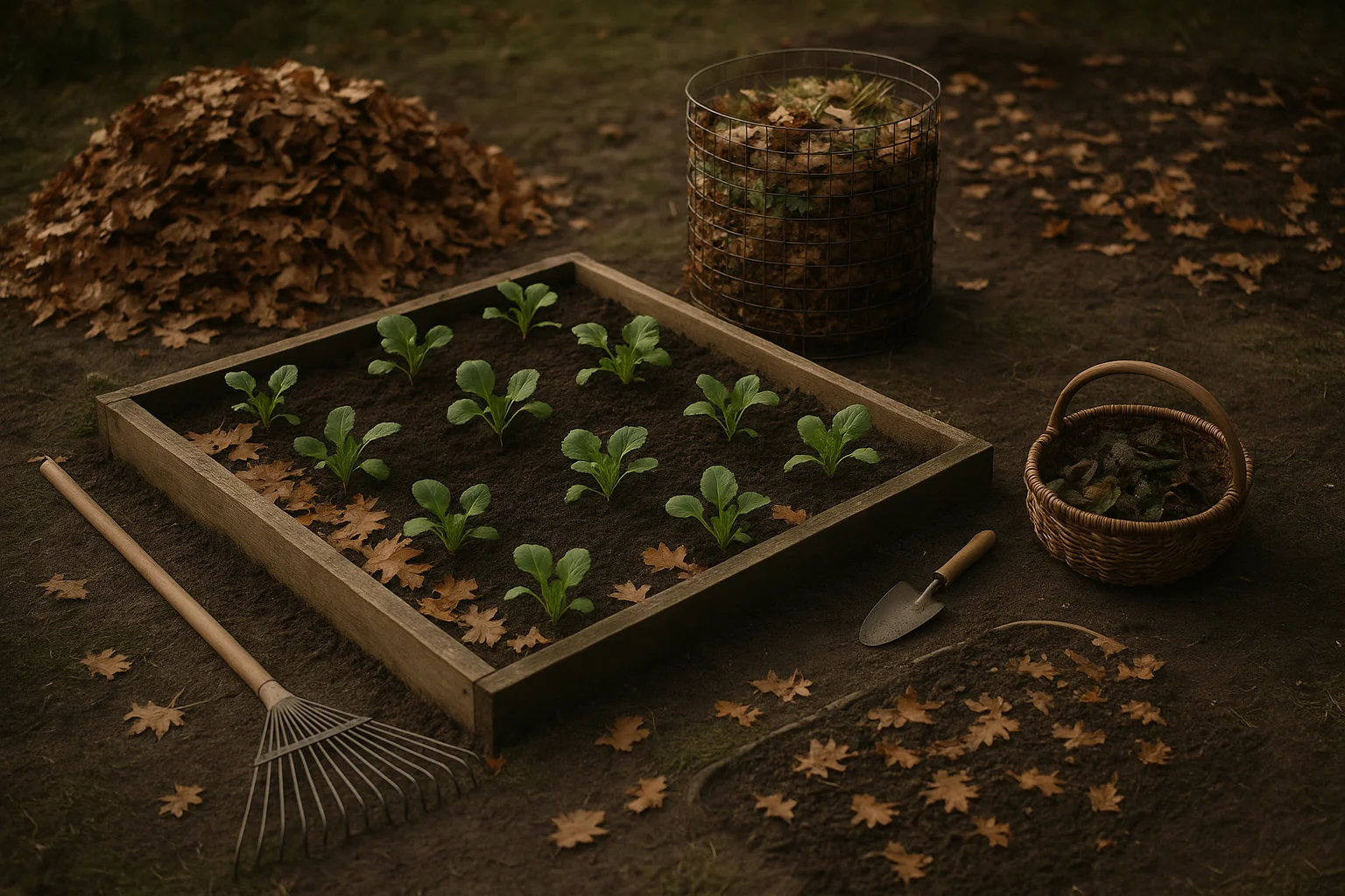 Que faire des feuilles mortes au potager : pailler, composter ou laisser au sol ?