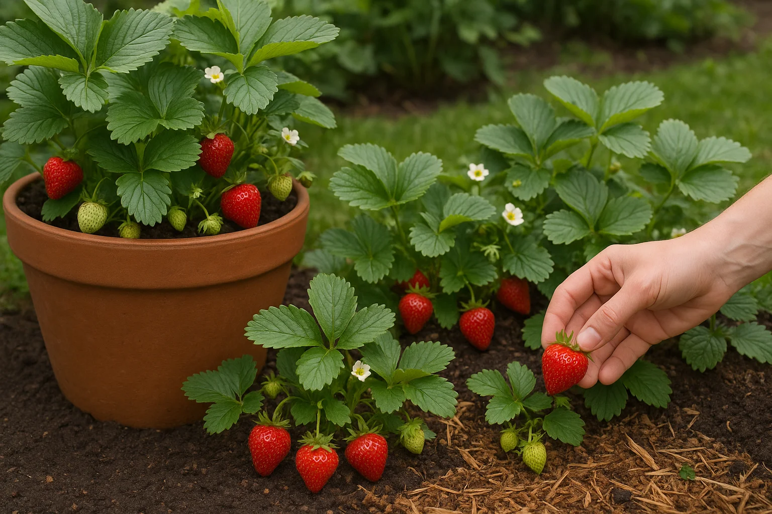 Réussir la culture des fraisiers remontants en pot ou en pleine terre