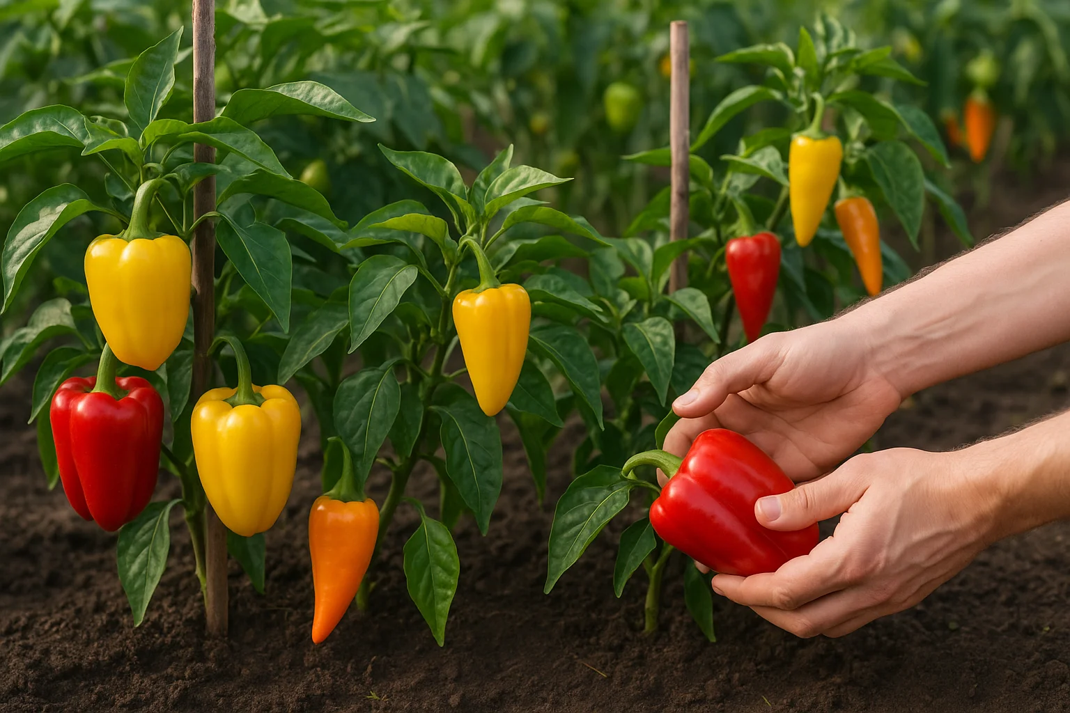 Réussir les poivrons et piments doux en pleine terre, du semis à la récolte